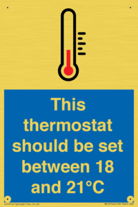 This thermostat should be set between 18 and 21°C